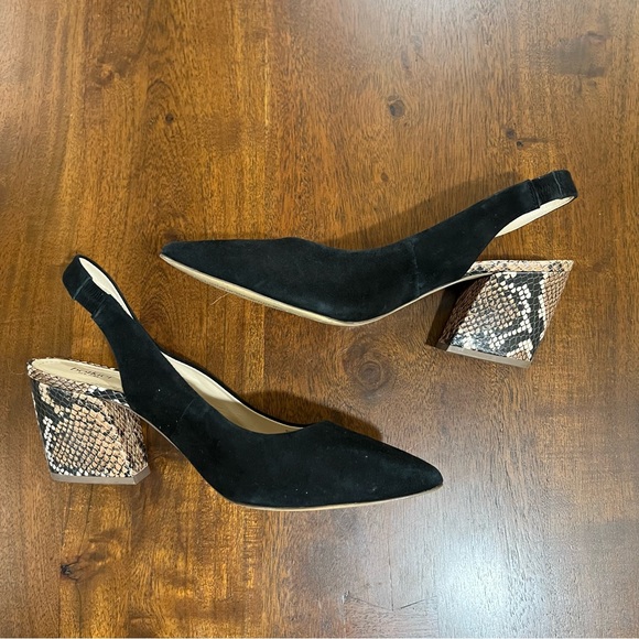 Botkier Shayla Block Heel Snake Slingback Pump Sandal Size 10 - Picture 3 of 9